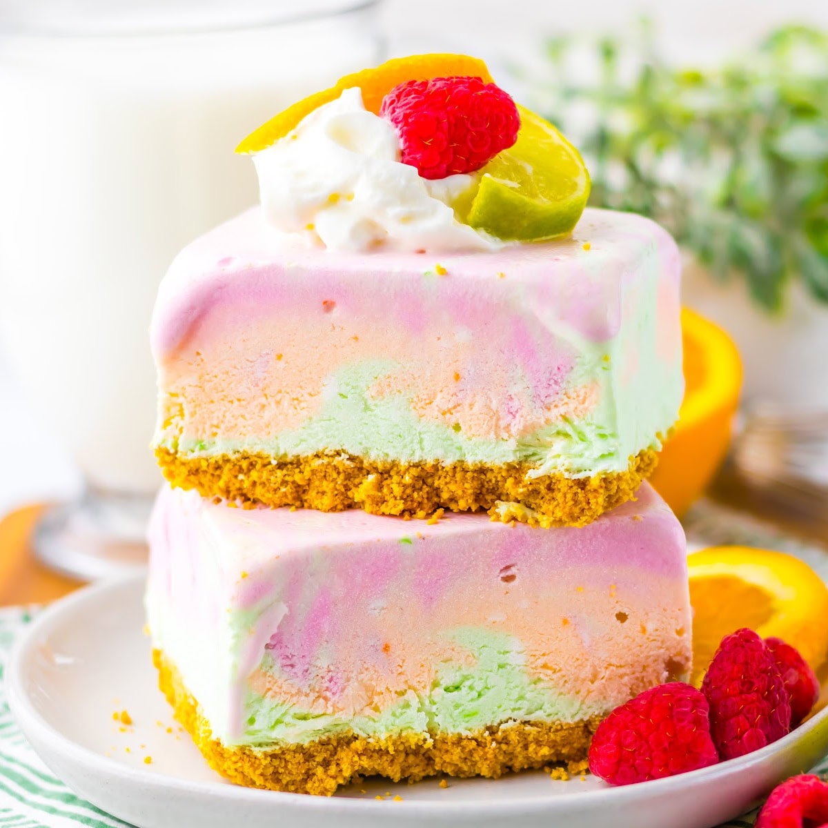 No-Bake Rainbow Sherbet Bars 1 No-Bake Rainbow Sherbet Bars