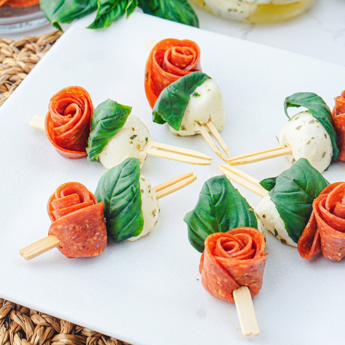 3-Ingredient Pepperoni Rose Skewers 1 3-Ingredient Pepperoni Rose Skewers