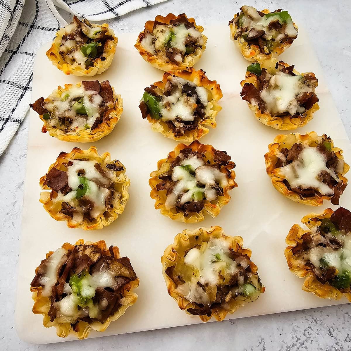 Philly Cheesesteak Phyllo Bites