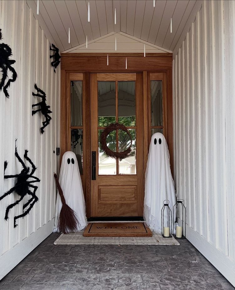 Ghost decor on porch