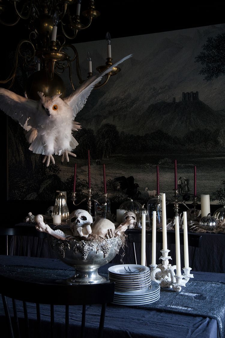 owl Halloween centerpiece