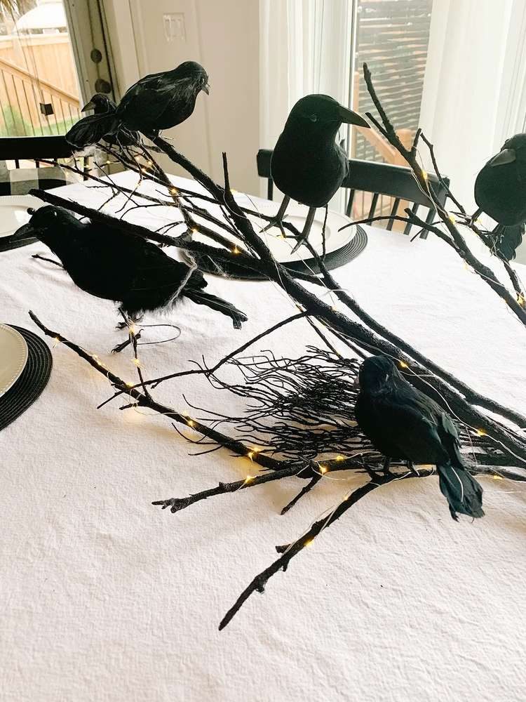 Halloween crow centerpiece