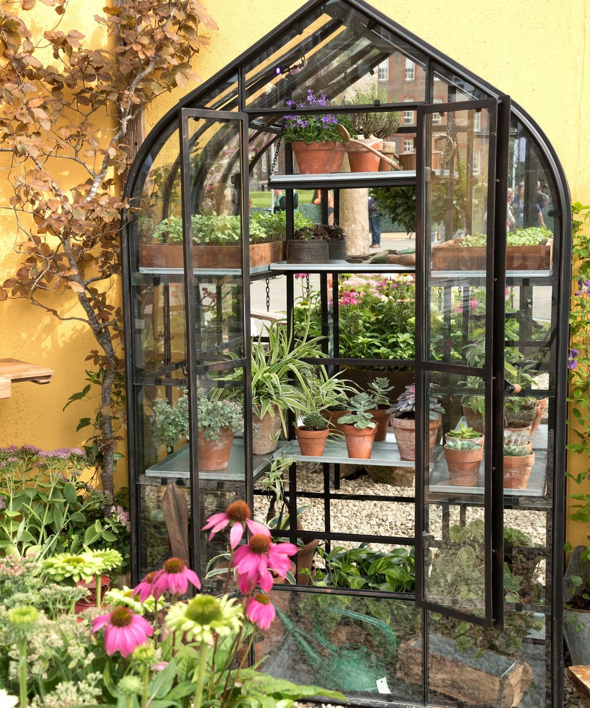 Small arched greenhouse at the Chelsea Flower Show