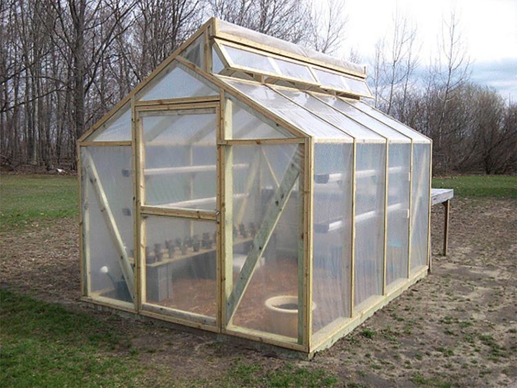 Wooden framed DIY greenhouse