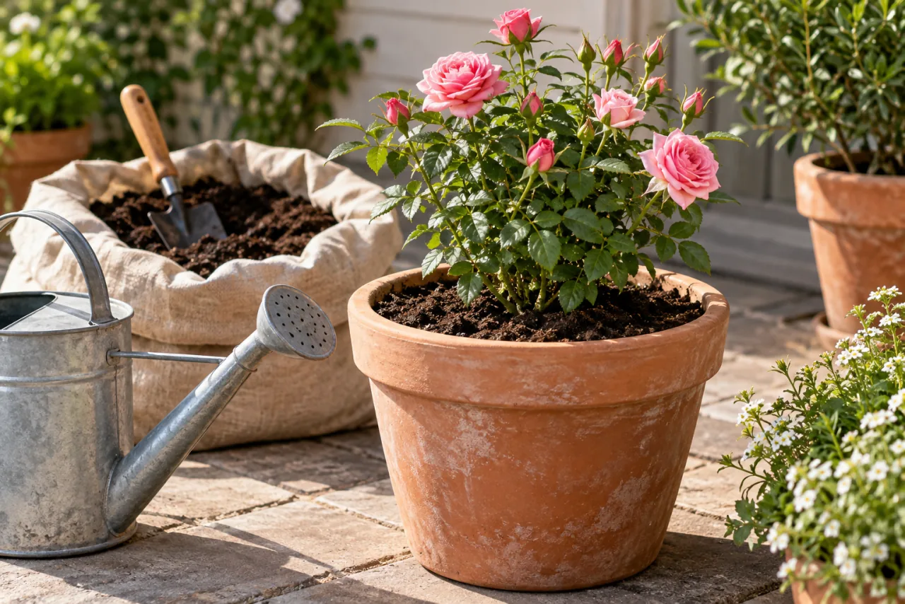 Planting Roses in Pots