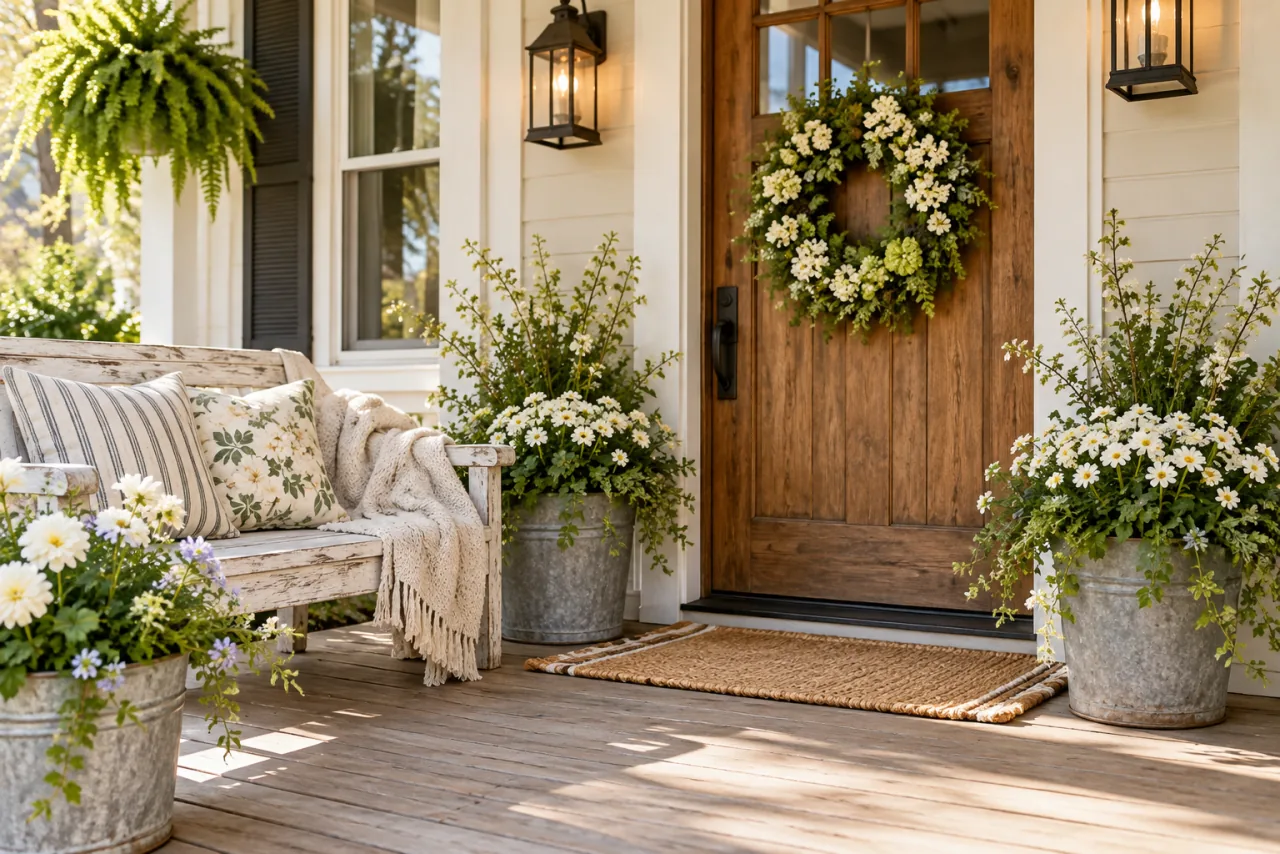40 Welcoming Spring Front Porch Decor Ideas 40 Charming Farmhouse Style