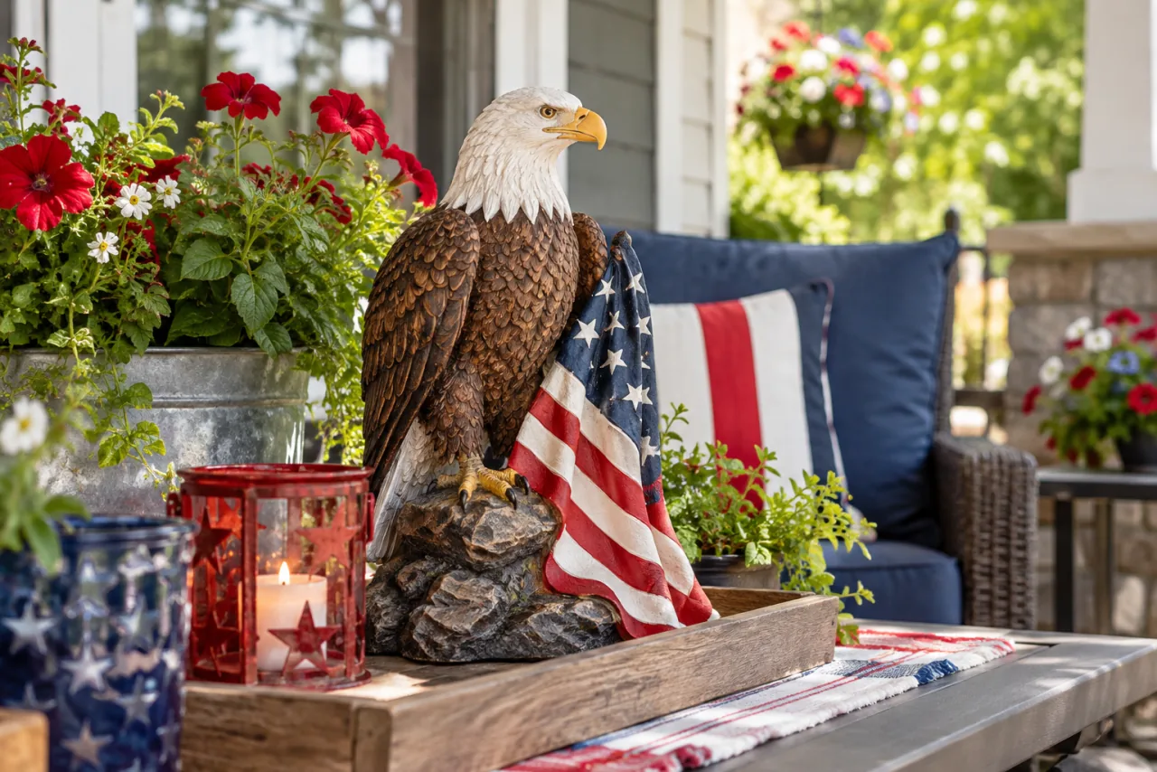26 Patriotic Patio Decor Ideas Perfect for Memorial Day Through the Fourth of July 25 Decorate With Americana-Themed Figurines or Statues