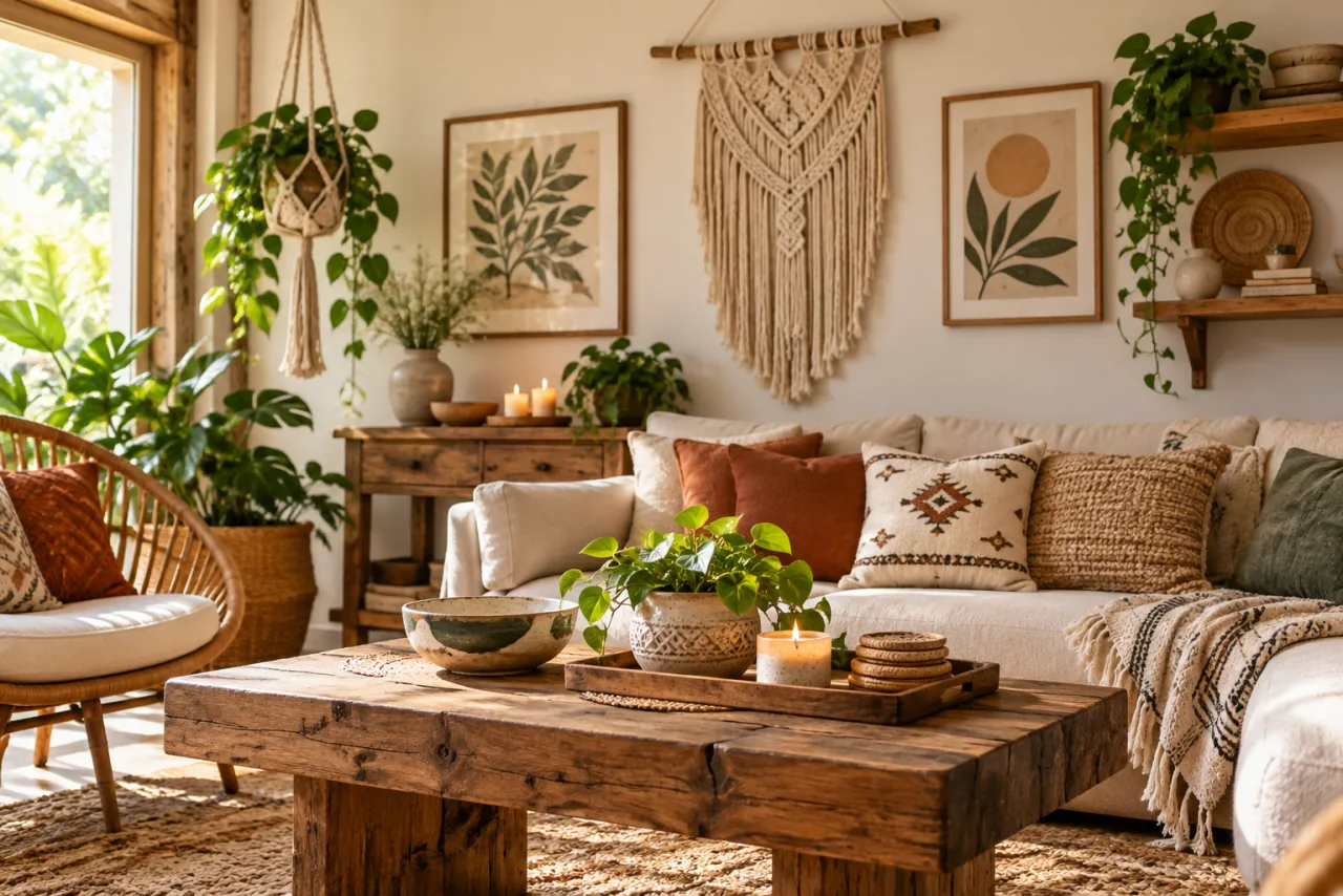 22 Modern Boho Living Room Ideas You'll Absolutely Love 22 Personalize With Handmade and DIY Decor Elements