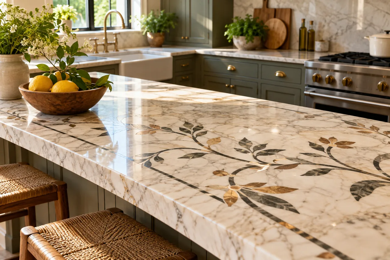 28 Stylish & Functional Kitchen Countertop Ideas to Try Now 22 Custom Inlaid Designs