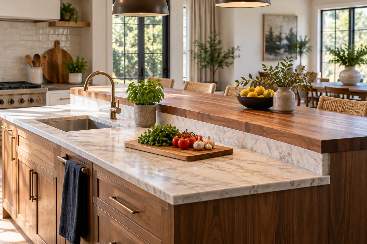 28 Stylish & Functional Kitchen Countertop Ideas to Try Now 27 Multi-Level Countertop Arrangements
