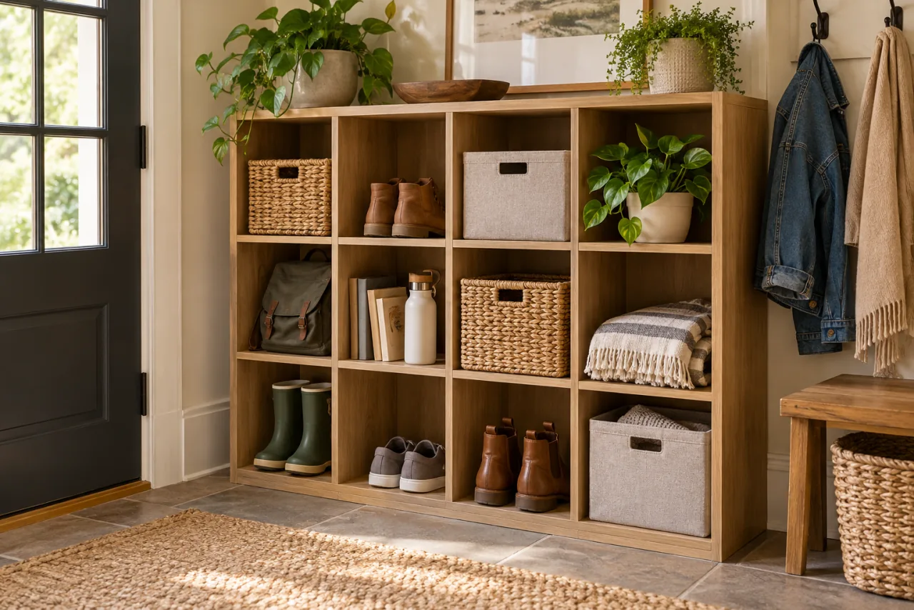 16 Space-Saving DIY Mudroom Ideas Perfect for Small Spaces 7 Use of Modular Cubby Units