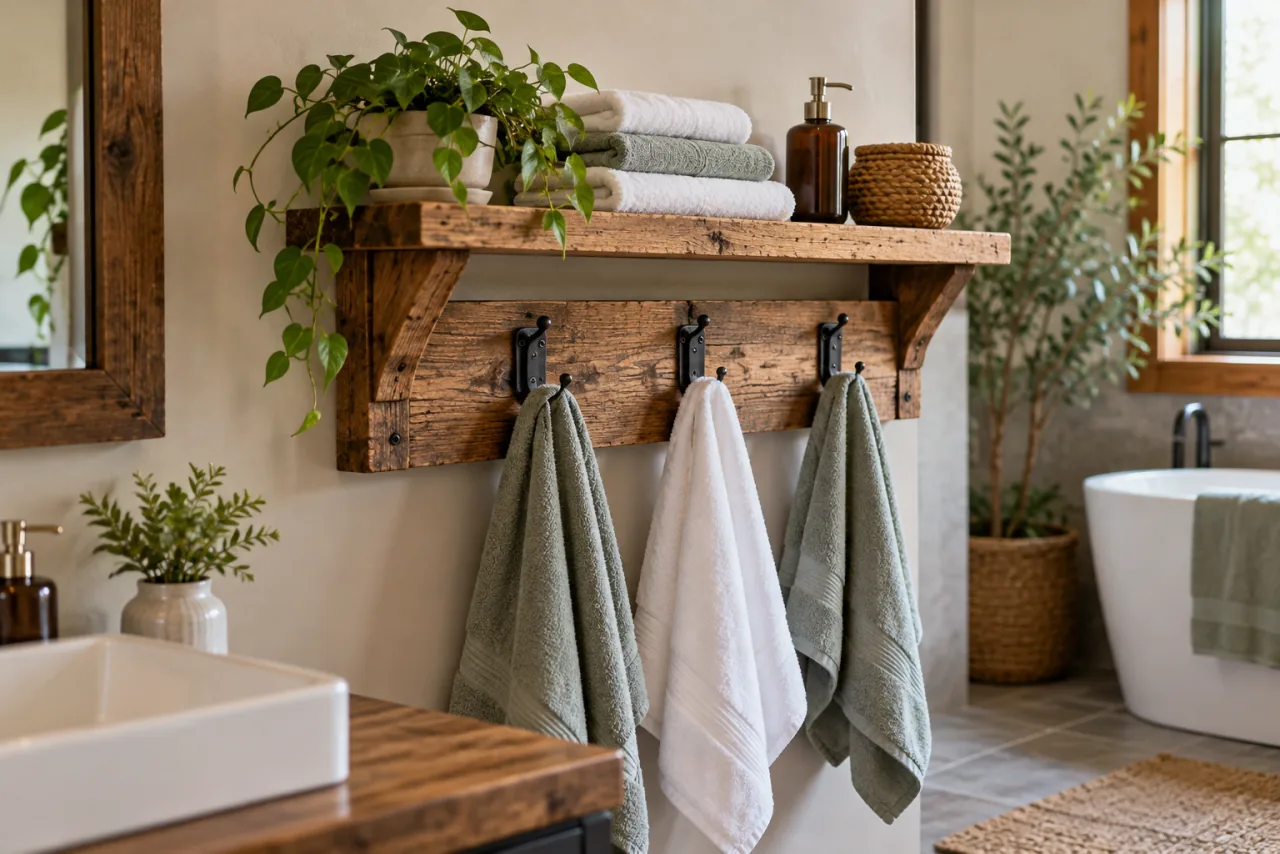 16 Stylish & Space-Saving Bathroom Towel Rack Ideas 13 Creative DIY Towel Rack Projects