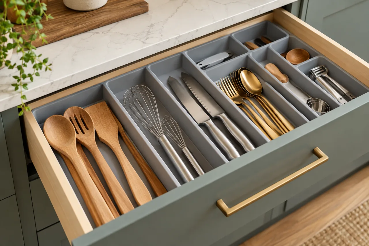 17 Aesthetic Kitchen Drawer Organization Ideas You Need to Try 10 Minimalist Silicone Dividers for a Sleek Feel