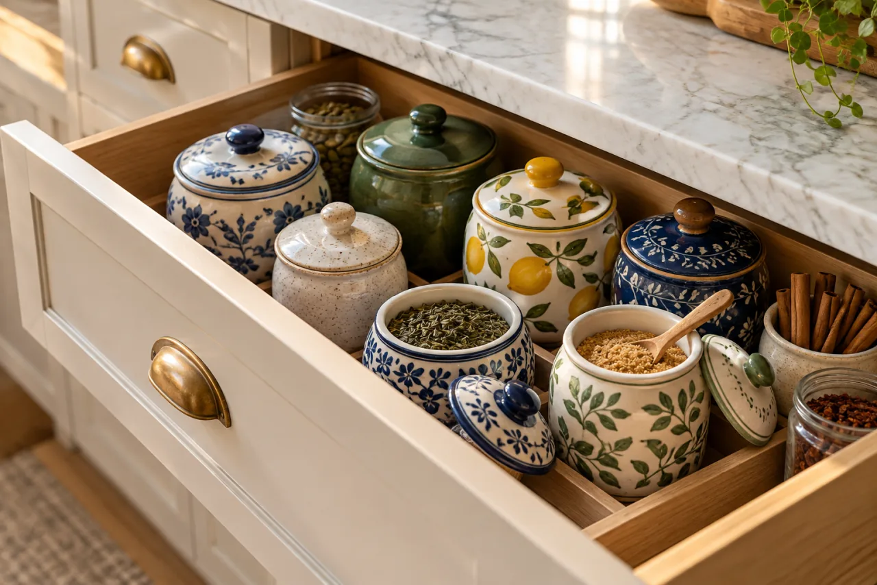 17 Aesthetic Kitchen Drawer Organization Ideas You Need to Try 14 Decorative Ceramic Jars for Small Items