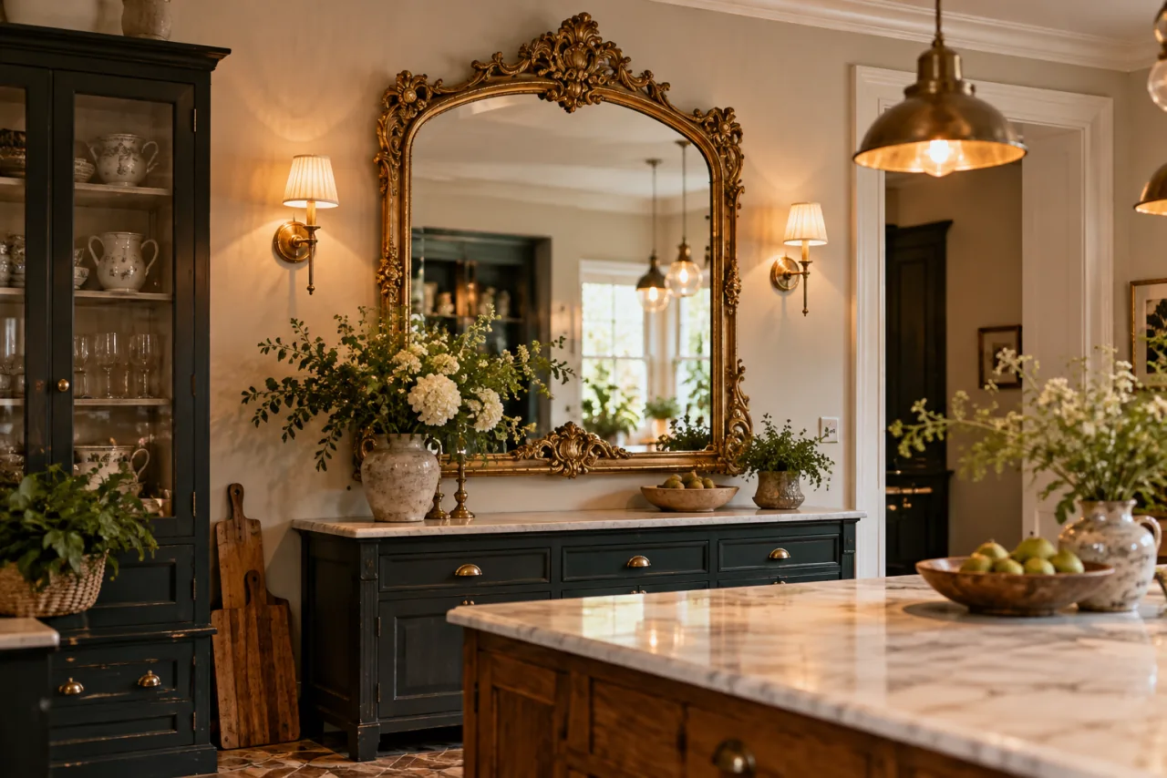 Statement Vintage Mirrors as Decorative Focal Points
