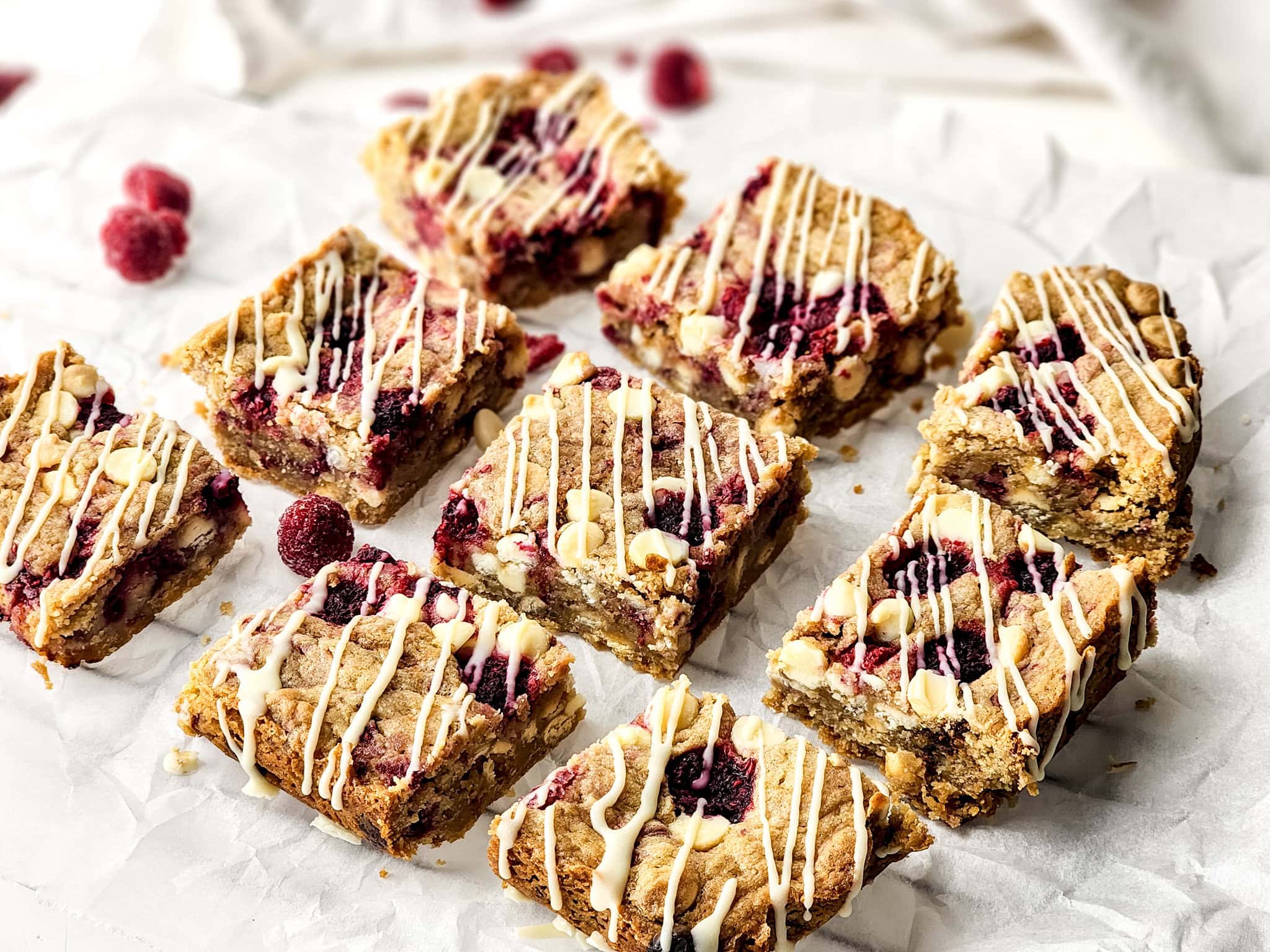 Decadent Raspberry and White Chocolate Squares 1 Decadent Raspberry and White Chocolate Squares