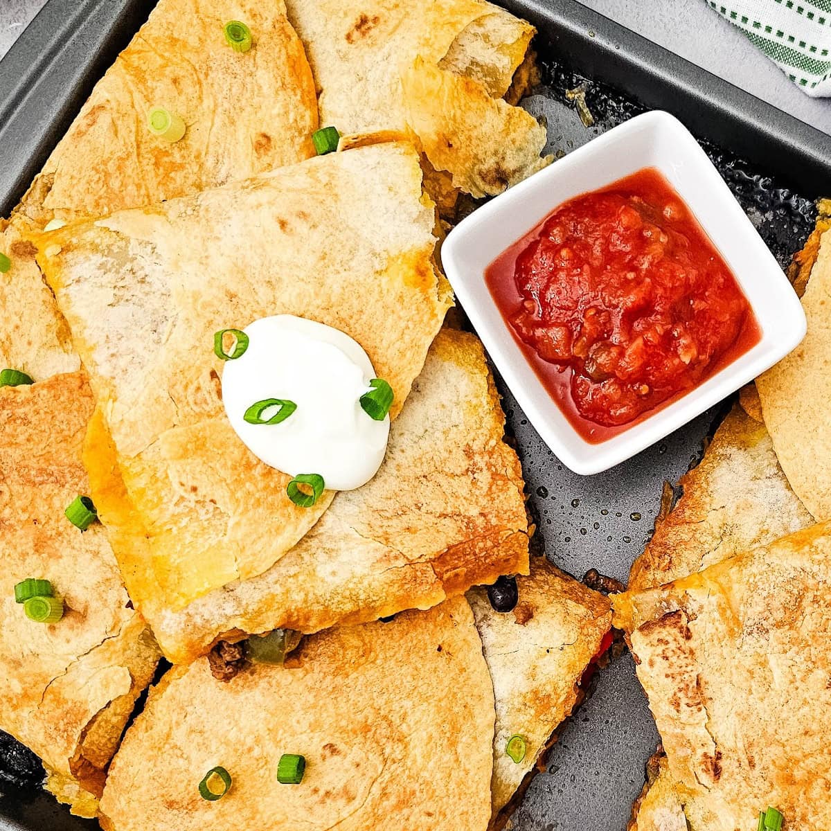 Sheet Pan Tex Mex Quesadillas 1 sheet pan tex mex quesadillas featured image