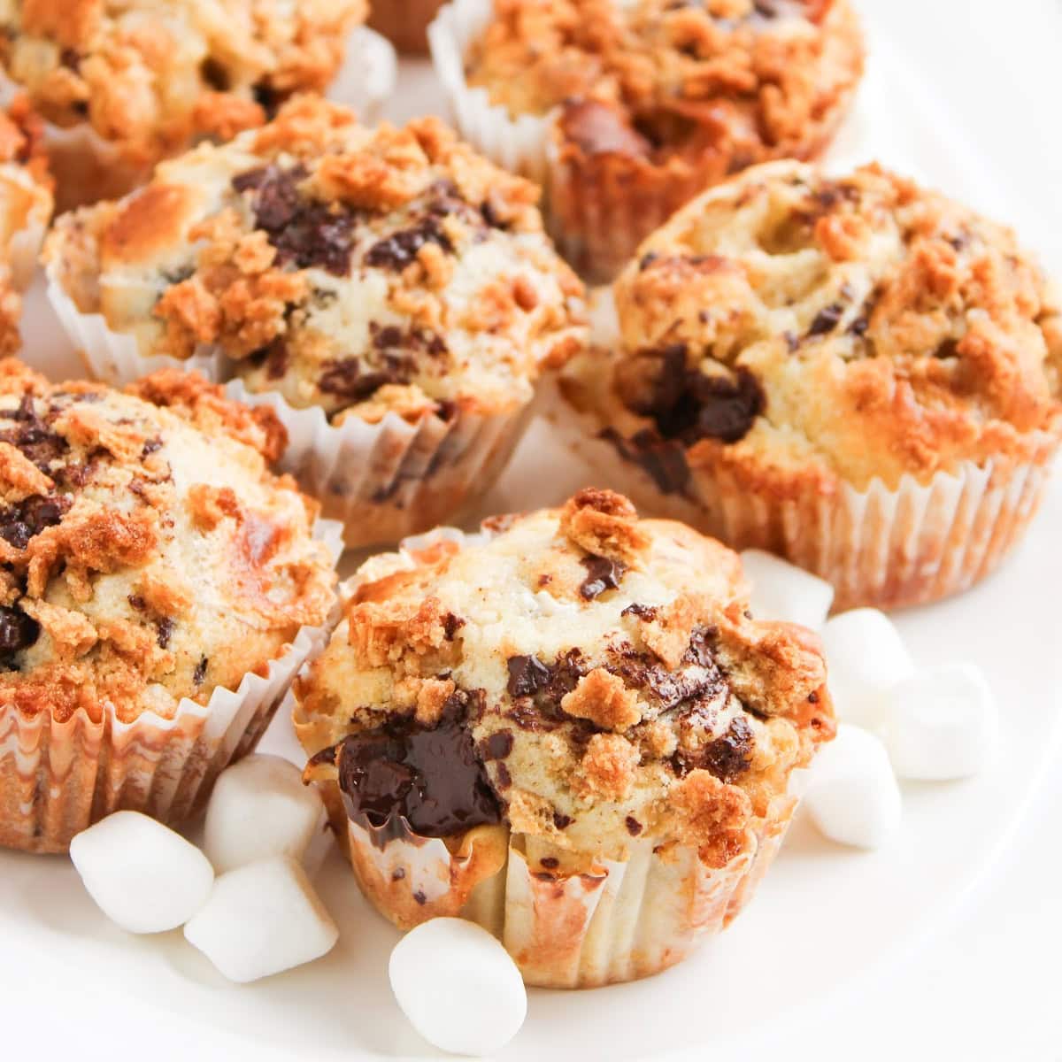 S’mores Muffins with Graham Cracker Crumble 1 S'mores Muffins