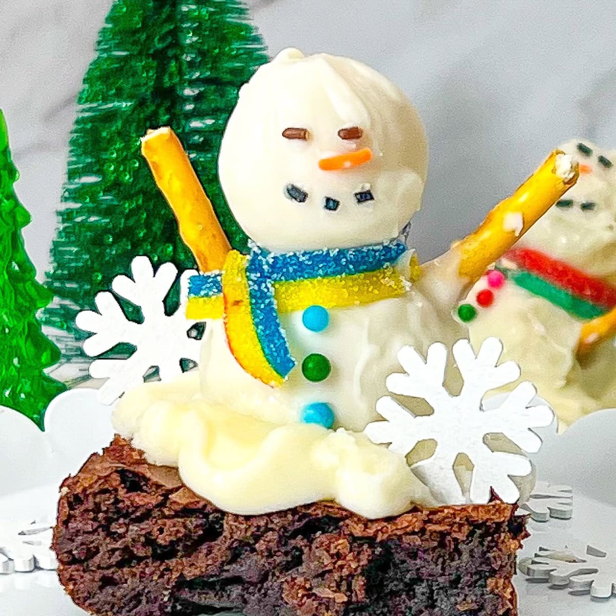 Snowman Truffle Brownies 1 snowman truffle brownies featured image