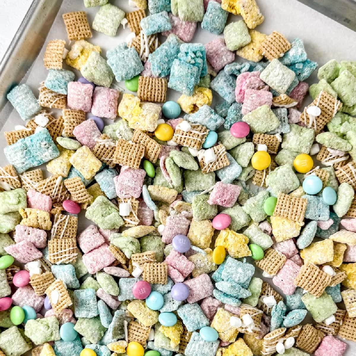 Spring Pastel Muddy Buddies Snack Mix 1 Spring Pastel Muddy Buddies Snack Mix