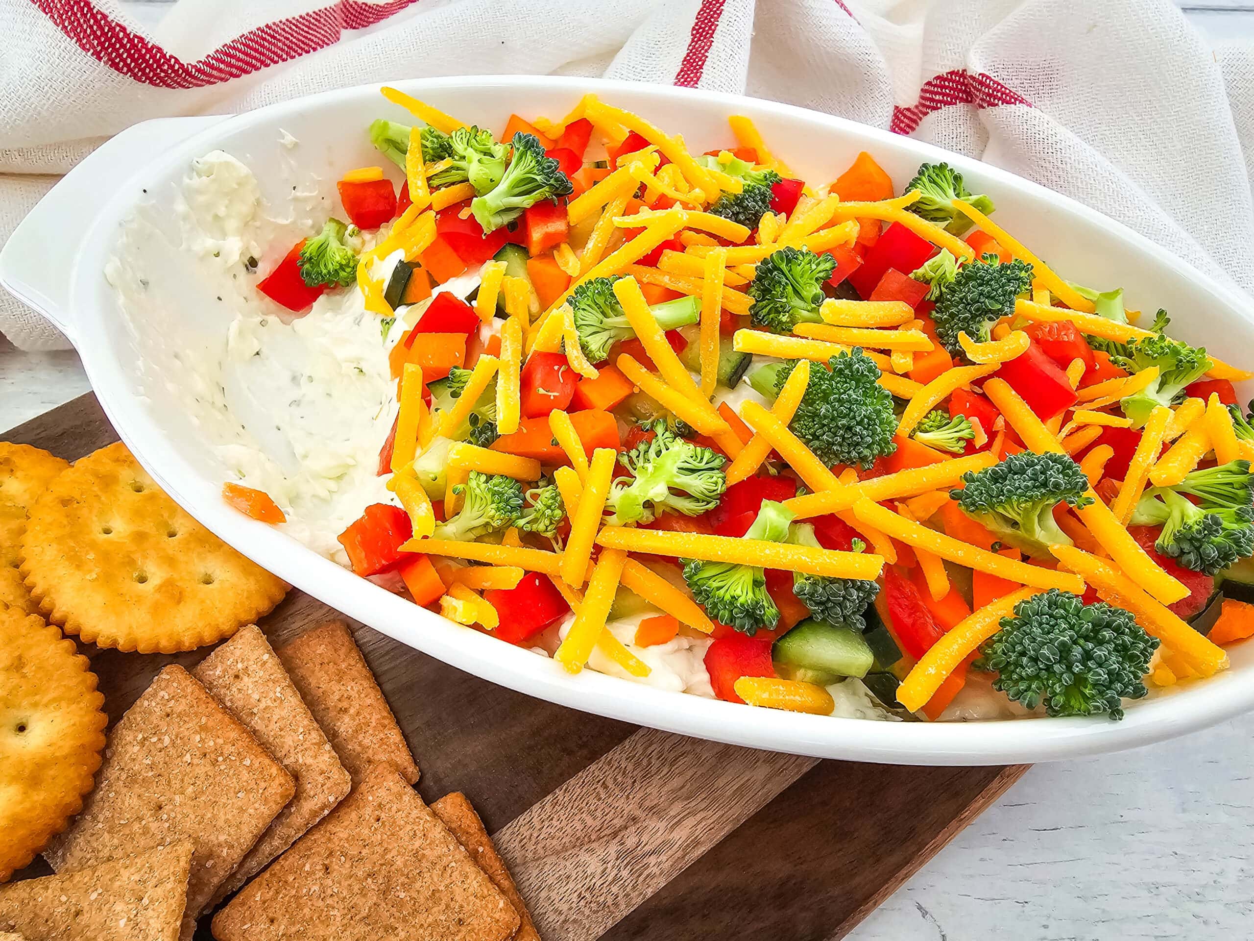 All the Pizza Flavor, None of the Crust: Veggie Pizza Dip 1 All the Pizza Flavor, None of the Crust: Veggie Pizza Dip
