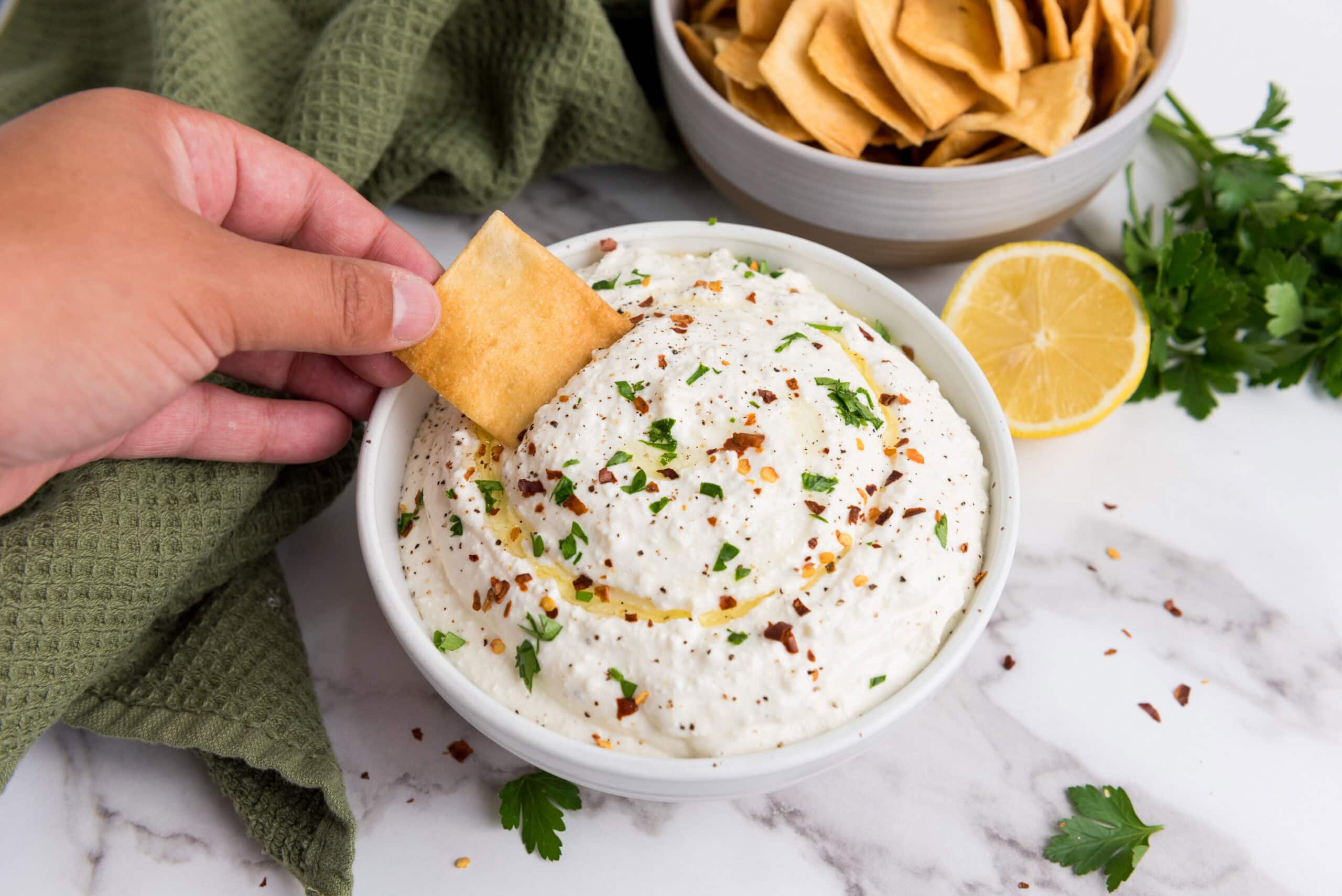 Lemony Whipped Feta Dip with a Hint of Spice 1 Lemony Whipped Feta Dip with a Hint of Spice